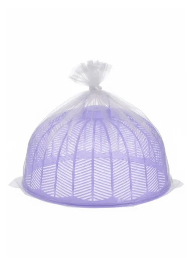 Plastic Food Cover Round With Handle (D33 x H17)cm - Purple