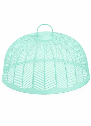 Plastic Food Cover Round With Handle (D33 x H17)cm - Light Aqua
