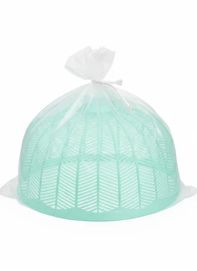 Plastic Food Cover Round With Handle (D36 x H22)cm - Green