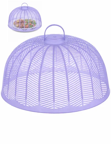 Plastic Food Cover Round With Handle (D36 x H22)cm - Purple