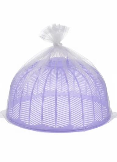 Plastic Food Cover Round With Handle (D36 x H22)cm - Purple