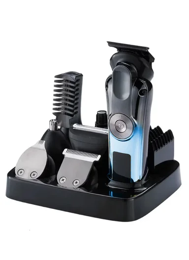 8-IN-1 Men's Grooming Kit with IPX6 Waterproofing &amp; LED Display 91721 - Blue