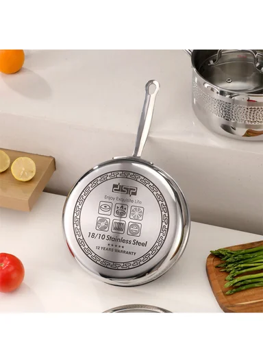 7Pcs 3-Ply Stainless Steel 20/24/28cm Casseroles &amp; 28cm Fry Pan Premium Cookware Set with 3 Glass Lids CS001U-S02