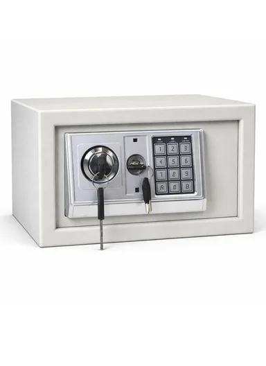 6Kg (W31 x D20 x H20)cm Solid Steel Electronic Digital Security Safe Box for Home &amp; Business With 2 Locks-Beige