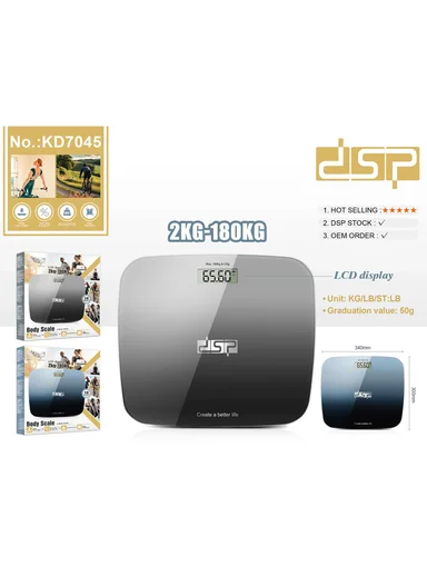 180kg Ultra-Slim Electronic Personal Scale with Large LCD Display KD7045 (W34 x D30 x H2.2)cm -Blue
