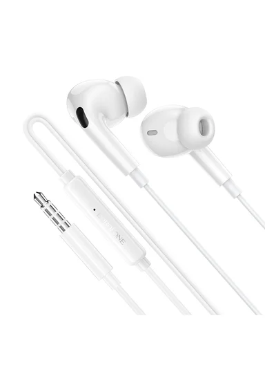 Wired Earphones with Microphone and 3.5 mm Jack BM100 Pro - White