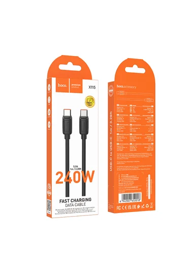 USB‑C to USB‑C Fast Charging &amp; Data Cable X115 - Black