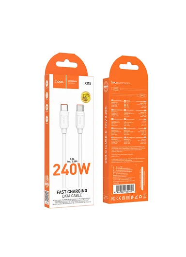 USB‑C to USB‑C Fast Charging &amp; Data Cable X115 - White