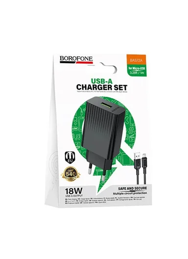 Micro-USB 18W Portable Charger with EU Plug BAS72A