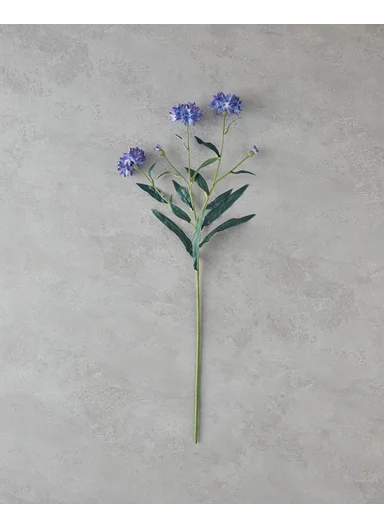 Cornflower Single Stem Artificial Flower 64 cm Blue