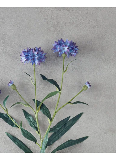 Cornflower Single Stem Artificial Flower 64 cm Blue