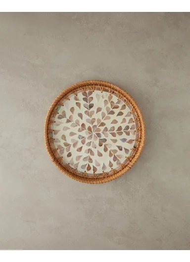 Louice Rattan Pearlescent Tray 30 cm Brown