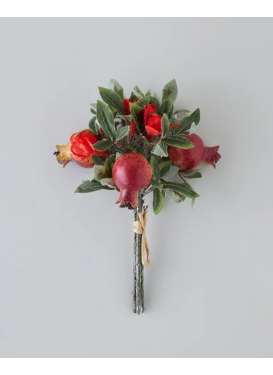 Pomegranate Branch Single Stem Artificial Flower 20 cm Red