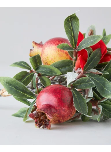 Pomegranate Branch Single Stem Artificial Flower 20 cm Red
