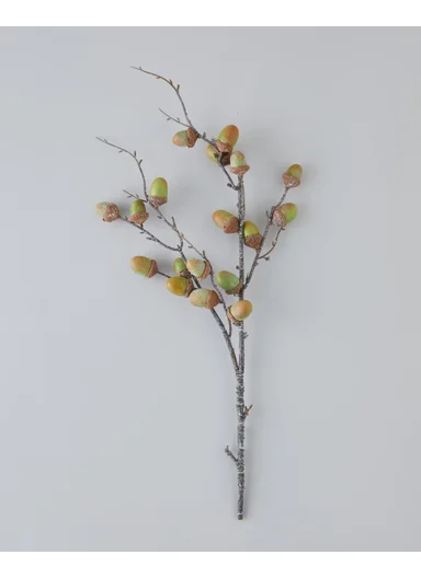 Acorn Branch Single Stem Artificial Flower 76 cm Green