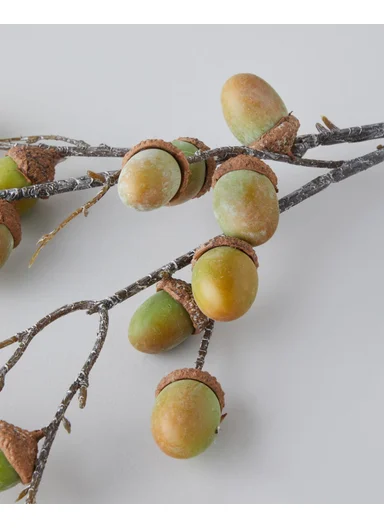 Acorn Branch Single Stem Artificial Flower 76 cm Green