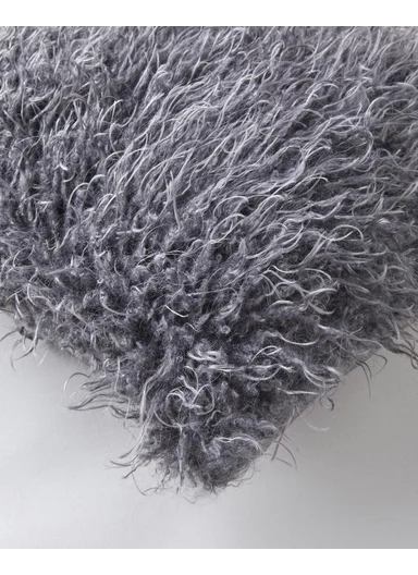 Fluffy Cushion Cover 45x45 cm Grey