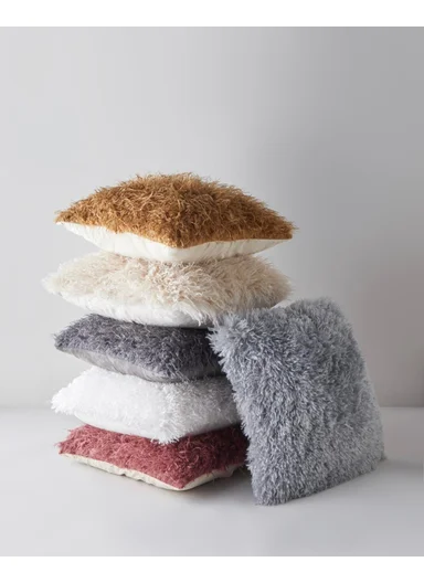 Fluffy Cushion Cover 45x45 cm Grey