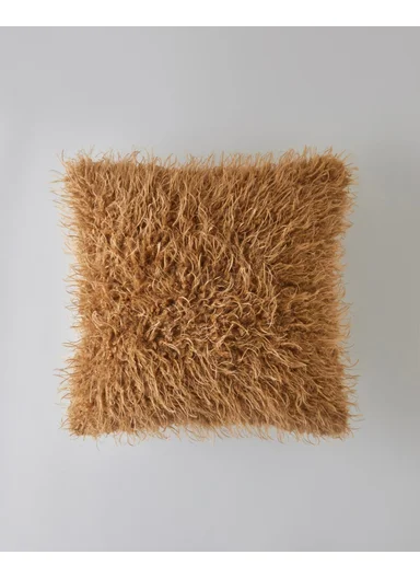 Fluffy Cushion Cover 45x45 cm Light Brown