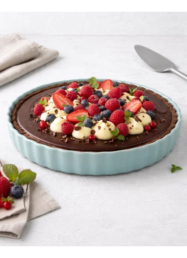 Hecha Ceramic Tart Oven Dish 28 cm Rosemary Green