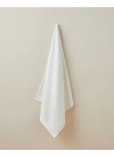 Chic Diamond Cotton Bath Towel 80x150 cm Ivory