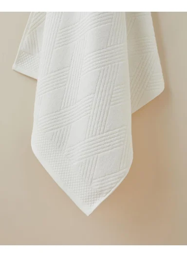 Chic Diamond Cotton Bath Towel 80x150 cm Ivory