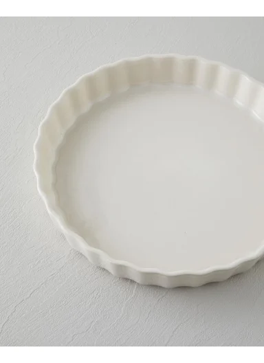 Hecha Ceramic Tart Baking Dish 28 cm Cream