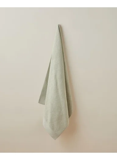 Chic Diamond Cotton Bath Towel 80x150 cm Light Green