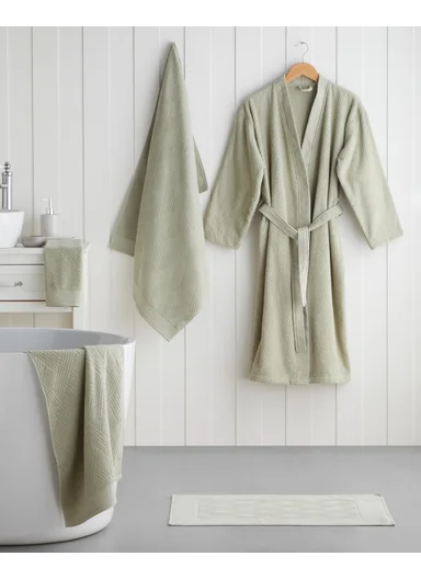 Chic Diamond Cotton Bath Towel 80x150 cm Light Green