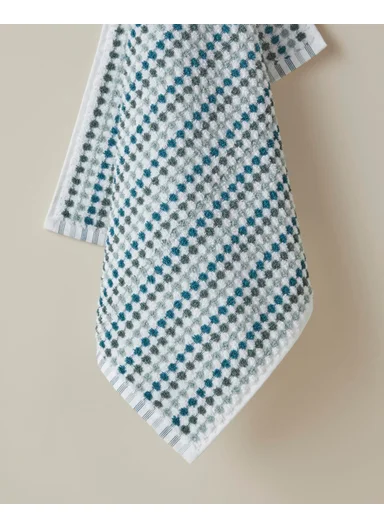 Punto Cotton Face Towel 50x80 cm Green-White