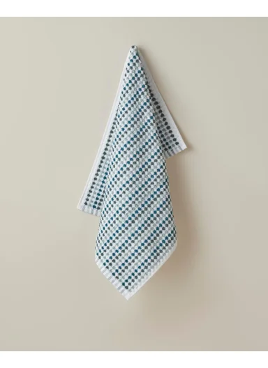 Punto Cotton Face Towel 50x80 cm Green-White