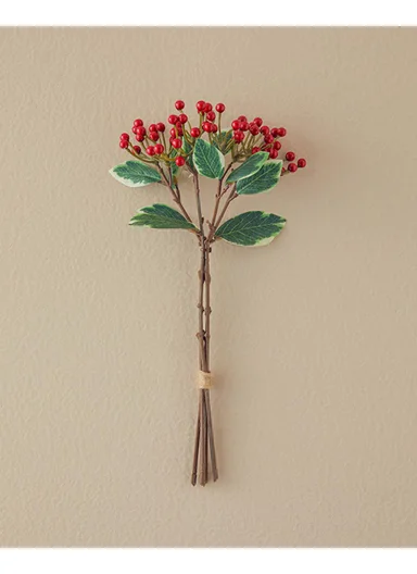 Berry Single Branch Artificial Flower 33 cm Red
