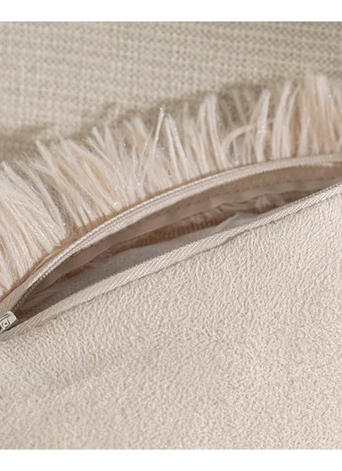 Fluffy Plush Cushion Cover 45x45 cm Beige