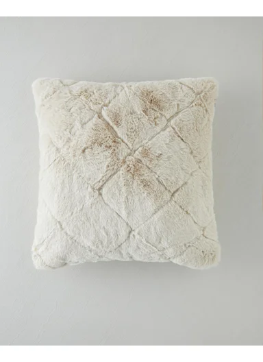 Soft Touch Rabbit Plush Cushion Cover Powder 45x45 cm Beige