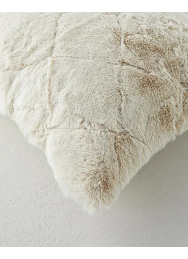 Soft Touch Rabbit Plush Cushion Cover Powder 45x45 cm Beige