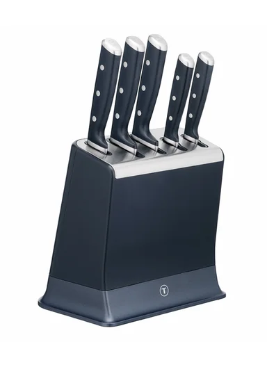 5-Pcs Self-Sharpening Knife Block Set, Stainless Steel Kitchen Knives with Patented Sharpening System K297S644