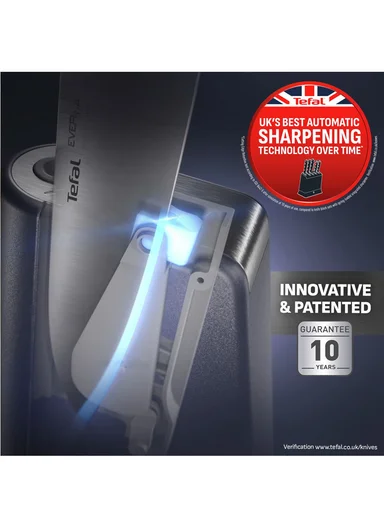 5-Pcs Self-Sharpening Knife Block Set, Stainless Steel Kitchen Knives with Patented Sharpening System K297S644