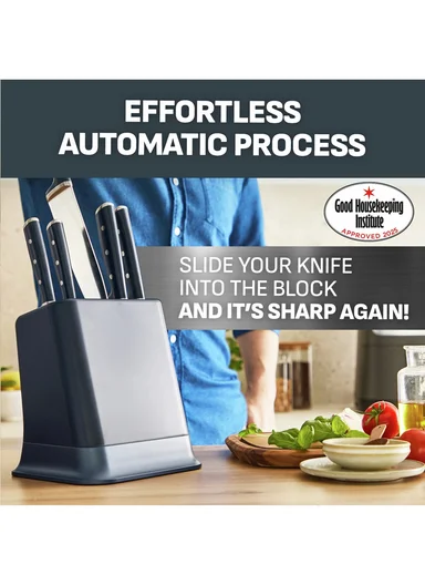 5-Pcs Self-Sharpening Knife Block Set, Stainless Steel Kitchen Knives with Patented Sharpening System K297S644
