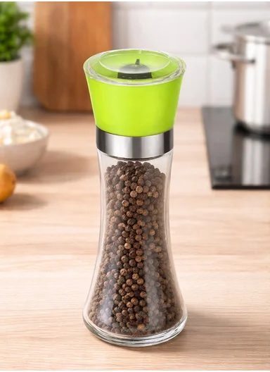200ml Tall Manual Grinder With Stainless Steel Top (D6 x H18)cm - Green