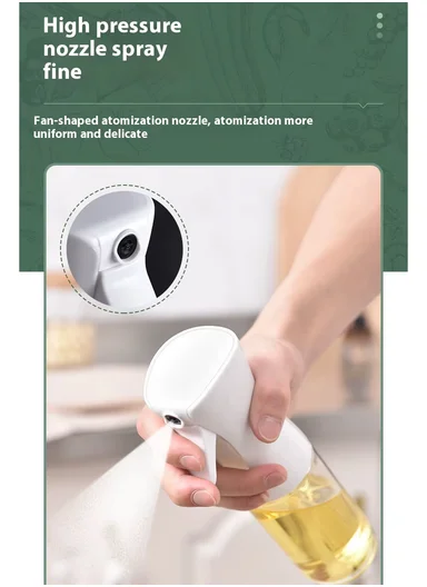 220ml Transparent Powerful Oil Sprayer Bottle (D6 x H22)cm - Black