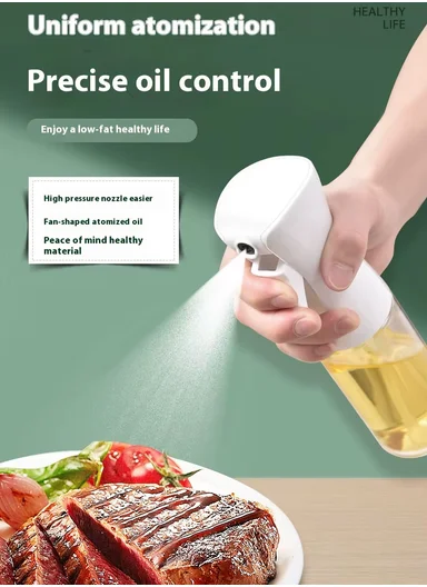 220ml Transparent Powerful Oil Sprayer Bottle (D6 x H22)cm - Black