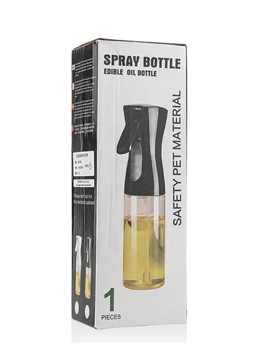220ml Transparent Powerful Oil Sprayer Bottle (D6 x H22)cm - Black