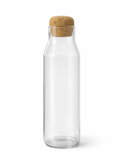 1030ML Glass Food Storage Container With Natural Cork Round Lid (D7 x H27)cm 