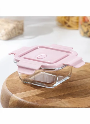 800ml Borosilicate Glass Bowl with Lid Bx2001 (W15 x D15 x H7)cm- Green