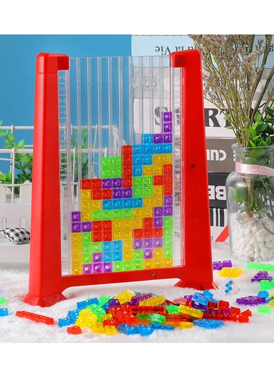 3D Color Plastic Blocks Puzzle Brain Teasers with Transparent Frame