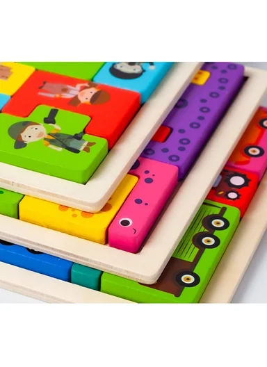 Occupation Educational Wooden Russian Puzzle Board, Learning Toy for Kids 3+Years