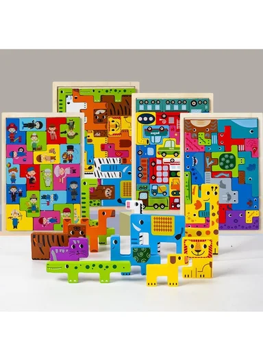 Occupation Educational Wooden Russian Puzzle Board, Learning Toy for Kids 3+Years