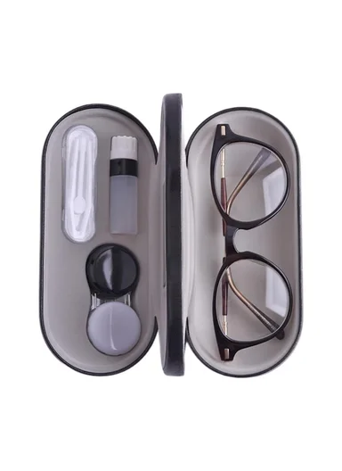 2-in-1 Eyewear &amp; Contact Lens Storage Case - Black