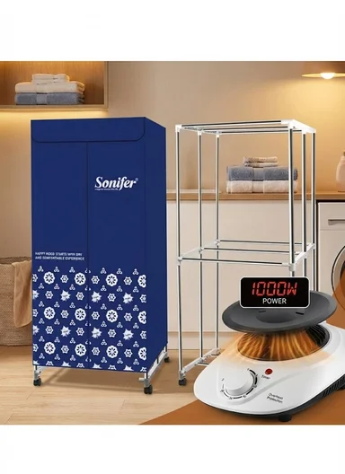 1000W Foldable Electric Clothes Dryer with Timer &amp; Overheat Protection SF-65383