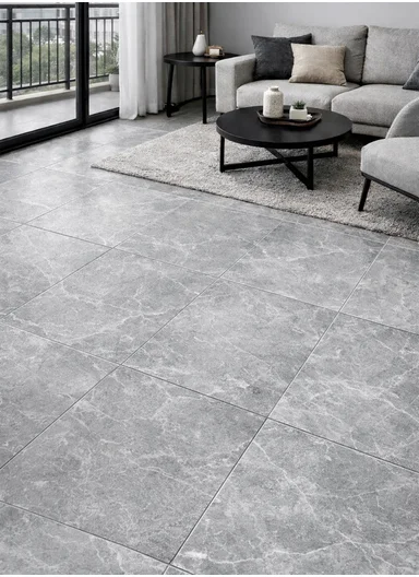28Pcs Pietra Marble Pattern Waterproof PVC Self-Adhesive Floor Tile Sticker 88003 (L60 × W60)cm - Grey